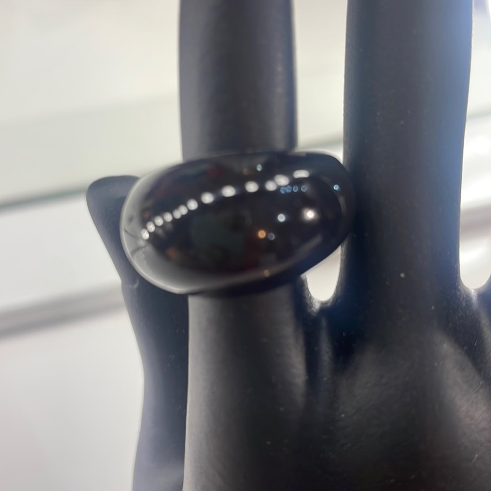 Black Obsidian cocktail, chunky ring, size 5 - Picture 3 of 6